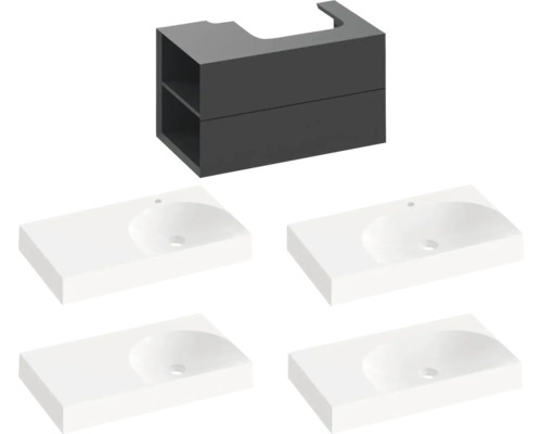 Skříňka pod umyvadlo se čtyřmi umyvadly