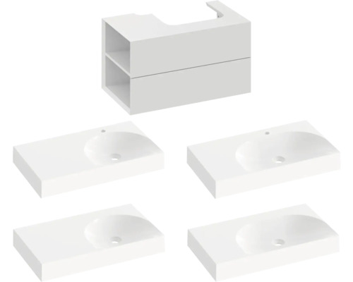 Skříňka pod umyvadlo se čtyřmi umyvadly