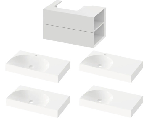 Skříňka pod umyvadlo se čtyřmi umyvadly