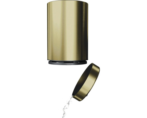 Zlatý dávkovač mýdla s víkem a tekoucím tekutým mýdlem