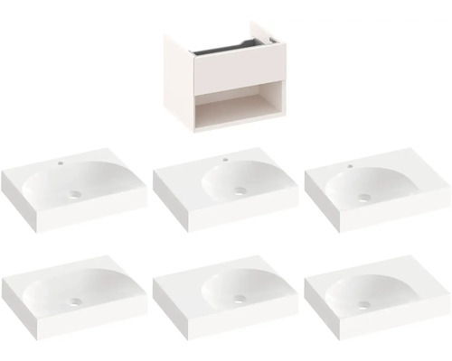 Skříňka pod umyvadlo se šesti umyvadly