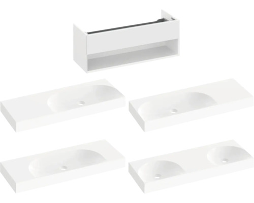 Skříňka pod umyvadlo s různými umyvadly na výběr