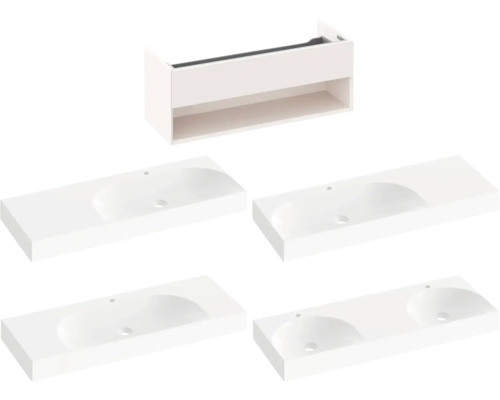 Skříňka pod umyvadlo s jednoduchými a dvojitými umyvadly do koupelny