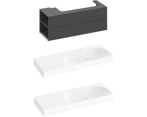 Umyvadlová sestava s umyvadlovou skříňkou a umyvadlem