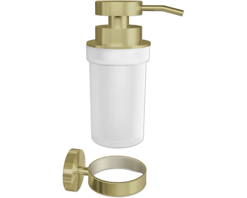 Dávkovač mýdla s nástěnným držákem z sanitární keramiky a kovu
