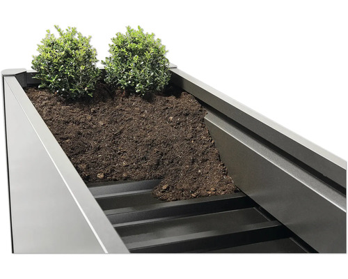 Květináč se zeminou a rostlinami