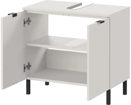 Skříňka pod umyvadlo se dvěma dvířky a otevřenou přihrádkou