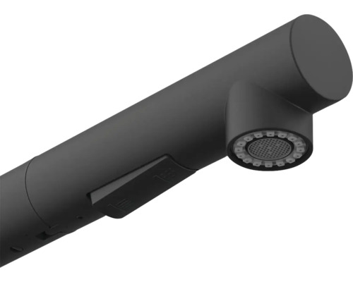 Černá vodovodní baterie s funkcí úspory vody