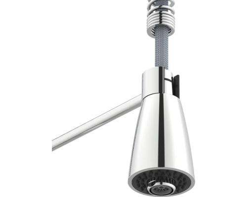 Dřezová baterie s sprchovou hlavicí a spirálovou pružinou