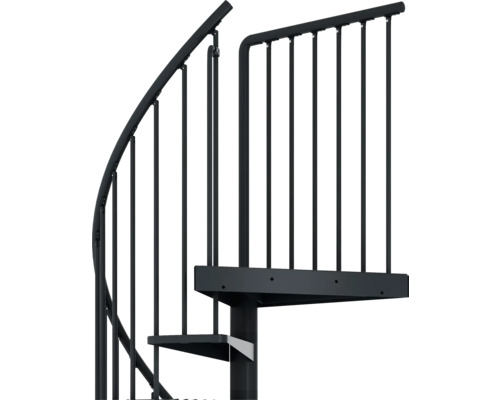 Ocelové točité schodiště se zábradlím