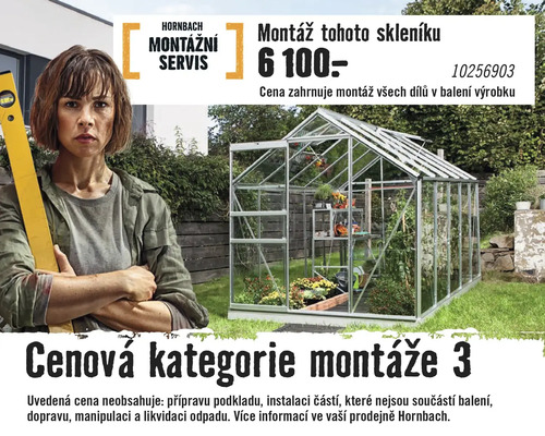 Montážní servis Hornbach pro skleník