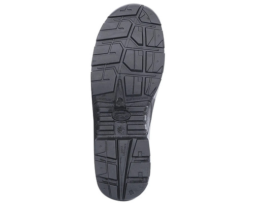 Podešev bezpečnostní obuvi s antistatickými vlastnostmi, protiskluzností, odolností vůči oleji a palivu a tlumením nárazů