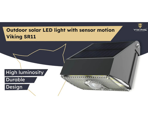 Solární LED venkovní světlo s pohybovým senzorem Viking SR11