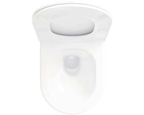 Keramická toaleta s otevřeným záchodovým prkénkem