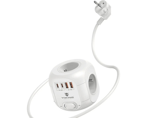 Zásuvková kostka s vypínačem a USB porty