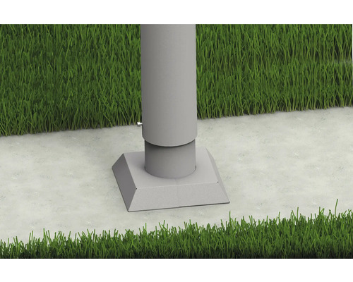 Upevňovací patka pro sloupky na trávníku
