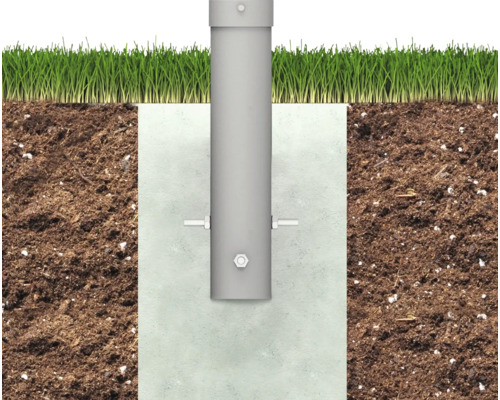 Patka sloupku v zemi s trávníkem