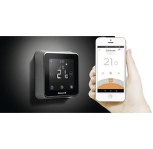 Digitální pokojový termostat s ovládáním přes smartphone a logem Honeywell