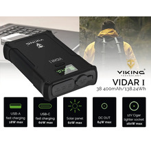 Powerbanka Viking Technology Vidar I s USB-A, USB-C, solárním panelem, DC výstupem a 12voltovou zásuvkou zapalovače cigaret