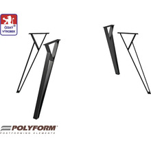 Čtyři černé ocelové nohy stolu