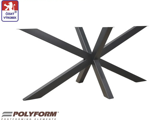 Kovová podnož stolu s hvězdicovitým uspořádáním