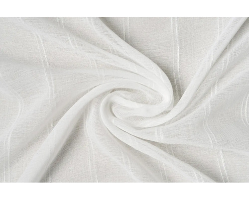 Bílá záclonová látka s proužkovaným vzorem