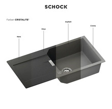 Dřez Schock z materiálu Cristalite v barvách Nero, Onyx, Asphalt a Croma
