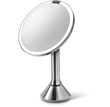 Kulaté kosmetické zrcadlo s osvětlením na podstavci