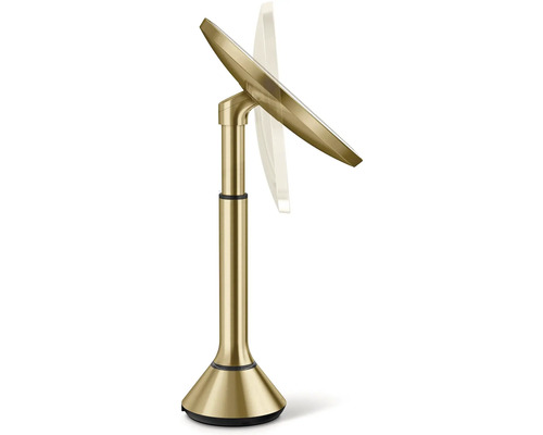 Zlaté kosmetické zrcadlo se stojanem.