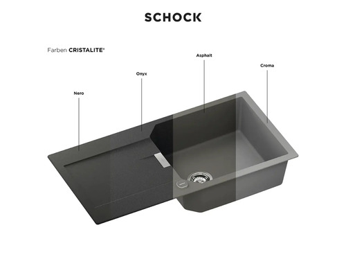 Dřez Schock z materiálu Cristalite v různých barvách