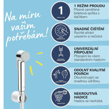 Přehled vlastností produktu bidetové spršky