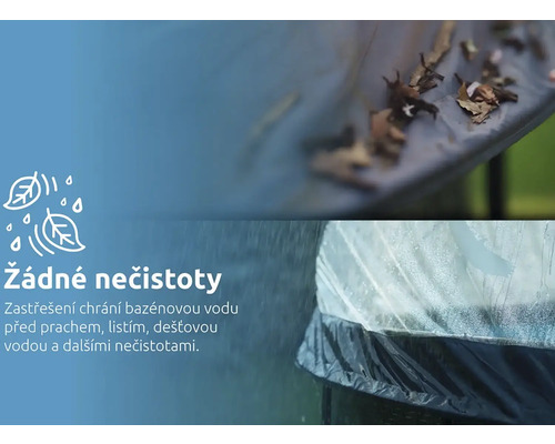 Kryt bazénu chrání před znečištěním listím a deštěm