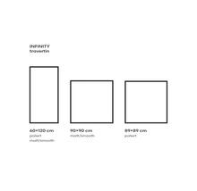 Dlaždice Infinity Travertin v různých velikostech: 60x120 cm leštěné a matné/hladké, 90x90 cm matné/hladké, 89x89 cm leštěné
