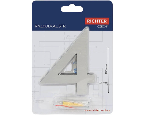 Číslo domu 4 z hliníku, výška 100 mm