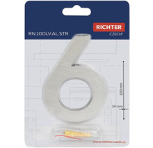 Číslo domu 6 z hliníku, výška 100 mm, včetně montážního materiálu