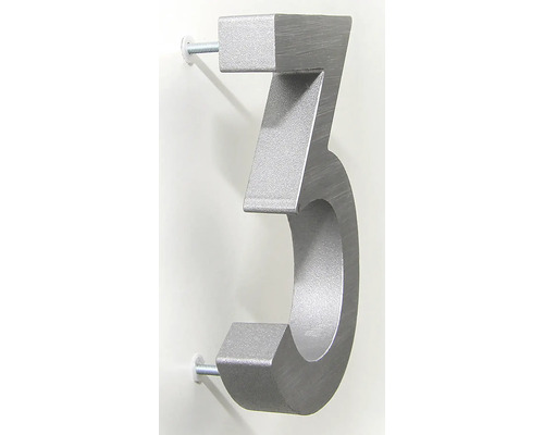 Číslo domu 3 z kovu pro montáž na stěnu