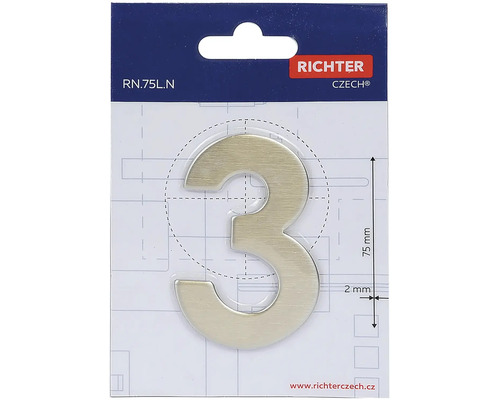 Richter Číslo domu 3, výška 75 milimetrů
