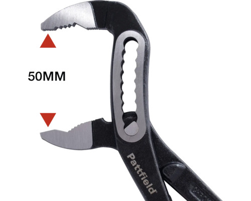 Kombinované kleště na vodní čerpadla s 50milimetrovým otvorem čelistí