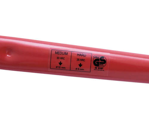 Detail násady kladiva s pečetí VPA GS Geprüfte Sicherheit