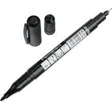 Permanentní popisovač se dvěma hroty a dvěma víčky