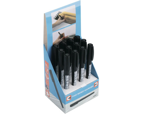 Displej s černými popisovači s dvěma hroty