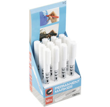 Balení dvanácti bílých permanentních fixů