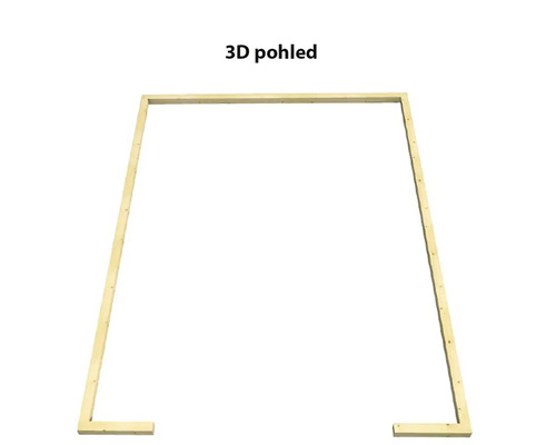 Dřevěný rám ve 3D pohledu