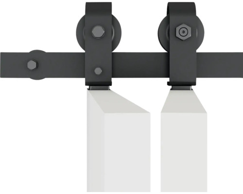 Posuvné dveřní kování s vodicí lištou a válečkovým závěsem