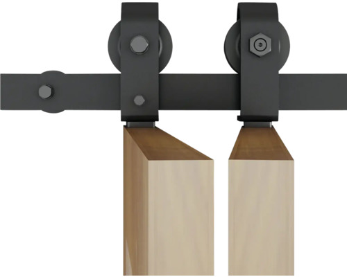 Kování posuvných dveří se dvěma dřevěnými panely