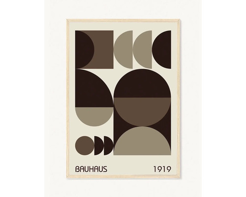Rámovaný plakát Bauhaus s geometrickým designem, 1919