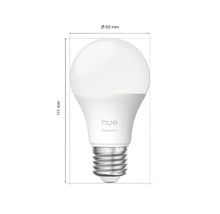 Žárovka Philips Hue Essential o rozměrech 111 mm výška a 60 mm průměr