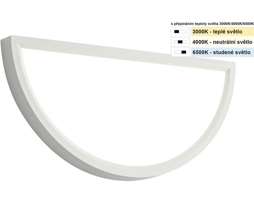 Půlkruhová lampa s nastavitelnou teplotou barev