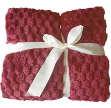 Vínová fleecová deka s mašlí