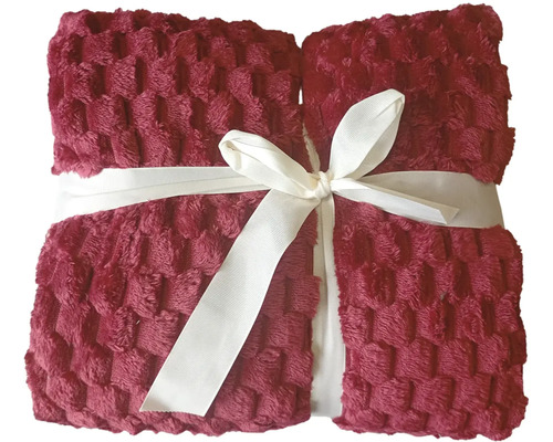 Vínová fleecová deka s mašlí